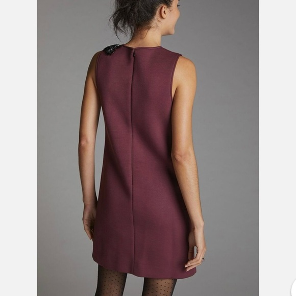 Anthropology Sequined Shift Mini Dress Dhruv Kapoor-Wine Color - Picture 2 of 9
